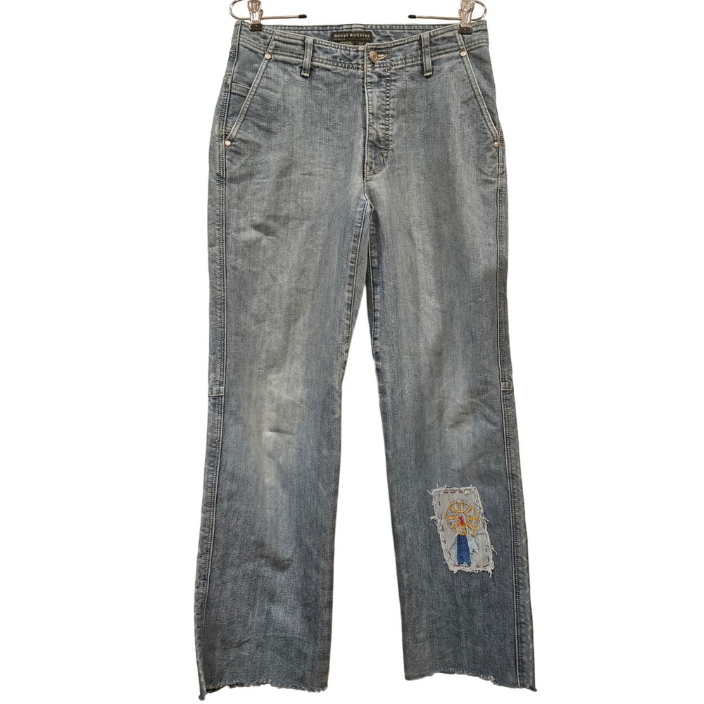 Royal Robbins Women's Jeans W30 L30 Blue Denim Patchwork Embroidered  Outdoor